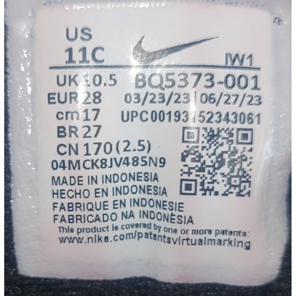 Nike Manoa LTR Kid's Shoes 11C BQ5373-001 Black Mid Top Lace-up Sneakers - Picture 8 of 10